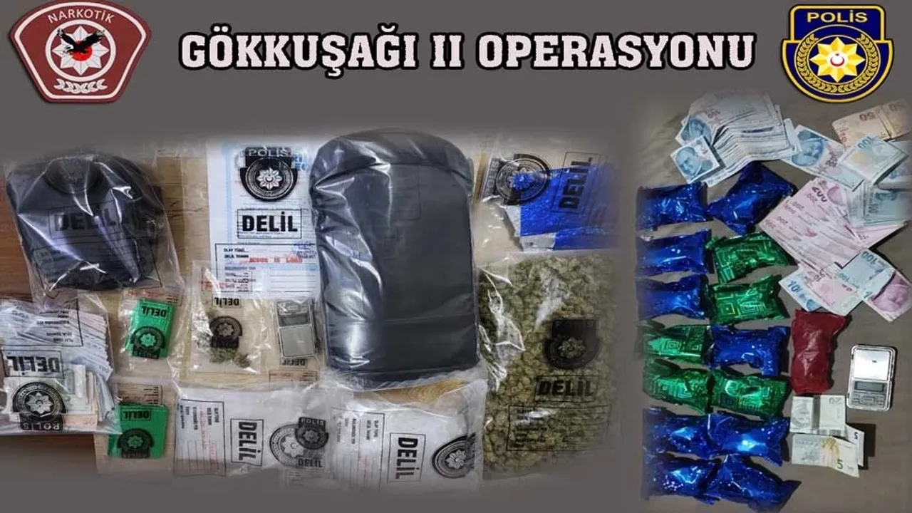 Gazimağusa’da ‘Gökkuşağı-2 Operasyonu’: 2 kişi tutuklandı, uyuşturucu ve nakit para ele geçirildi
