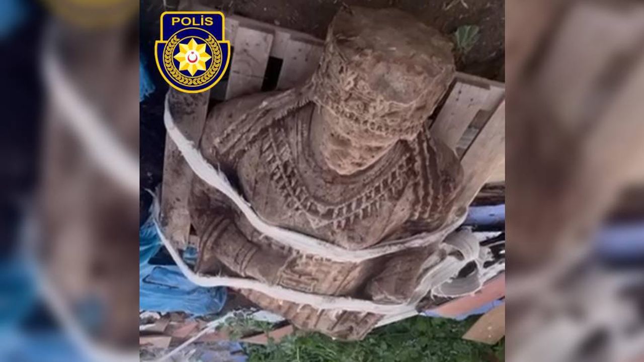Ağılda gömülü halde heykel tespit edildi! 2 tutuklu...