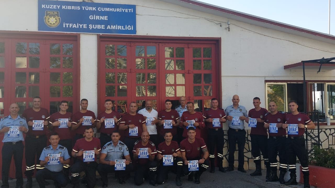 Girne İtfaiye Şubesi’nden Girne Maratonu’na destek
