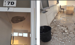Canbulat Özgürlük Ortaokulu'nda sınıfın tavanı çöktü