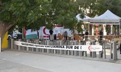 Lefkoşa'da Filistin Dayanışma Çadırı kuruldu