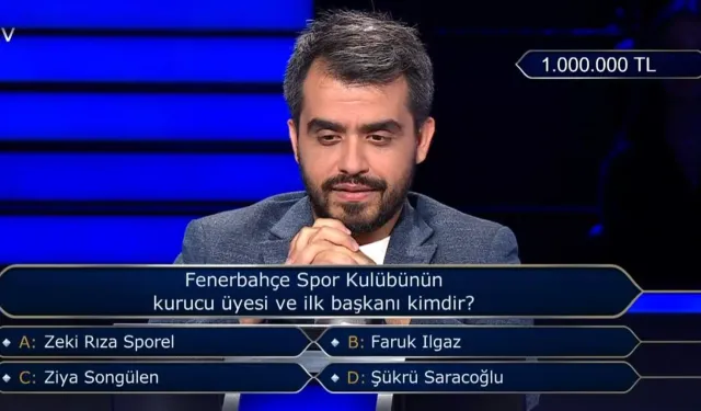 1 milyonluk soruyu açtırdı: Fenerbahçe'nin ilk başkanı kim?