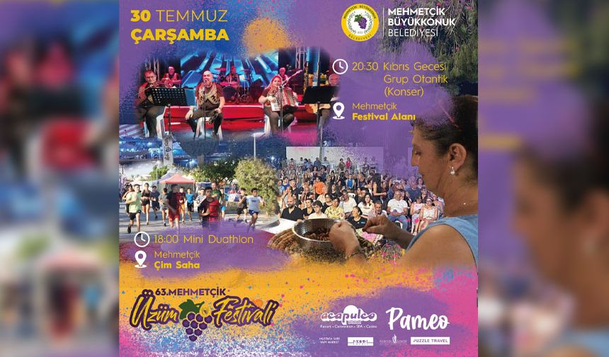 Mehmetçik’te üzümle büyüyen bir gelenek: 63. Festival başlıyor