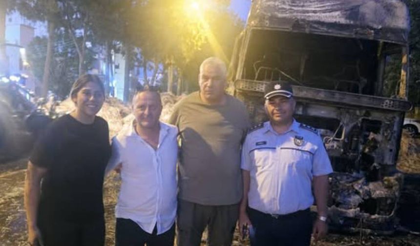 Ader Tarım’a ait balya ve tır yandı: Hayvancılar Birliği’nden geçmiş olsun mesajı
