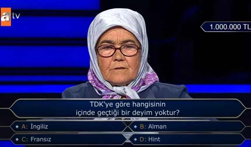 Günay Teyze, Kim Milyoner Olmak İster yarışmasında 1 milyonluk soruyu açtırdı