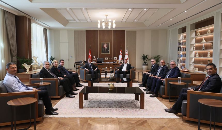 Cumhurbaşkanı Erhürman, Bankalar Birliği heyetini kabul etti