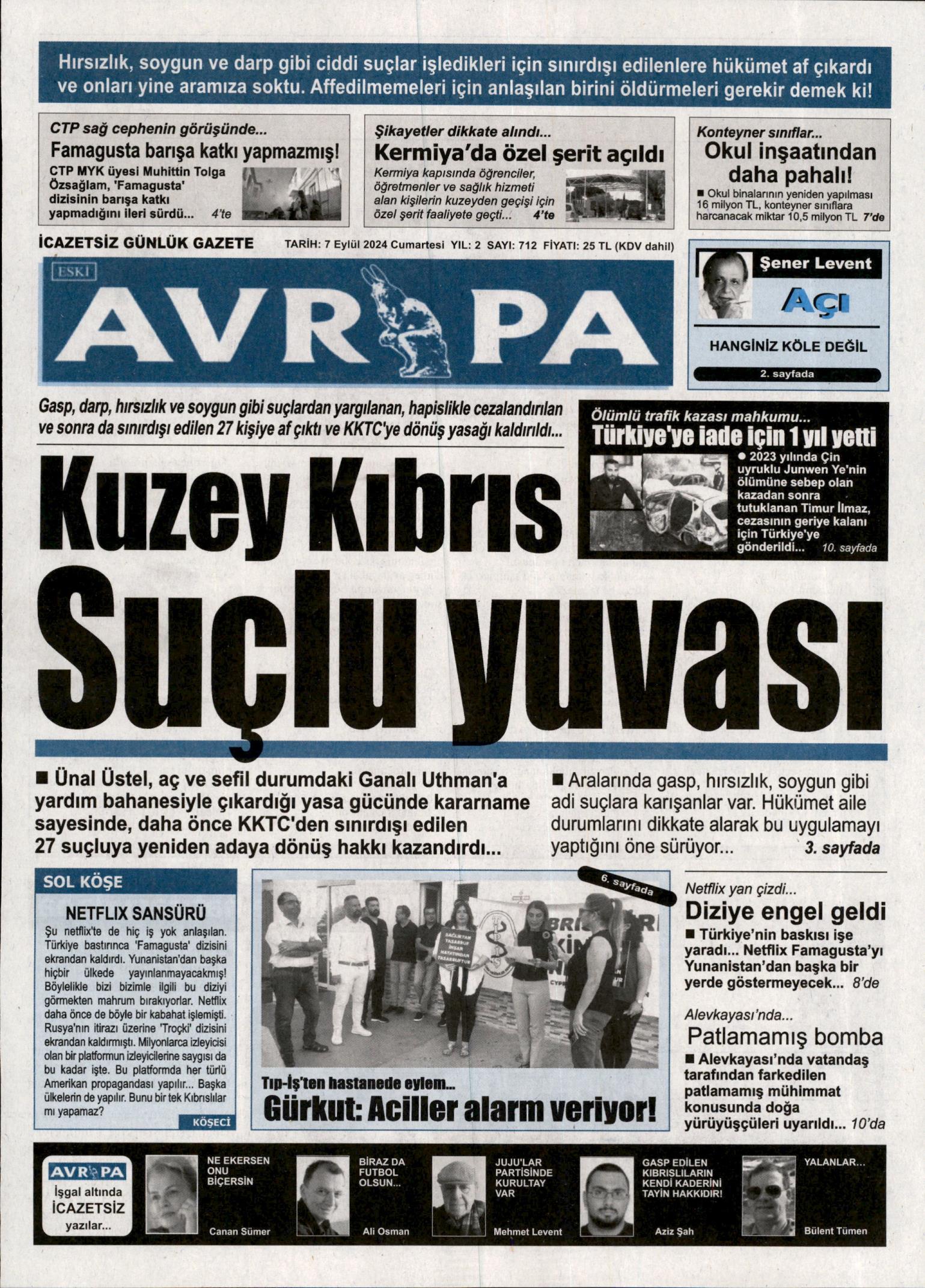 A V R U P A G A Z E T E S İ 20240907